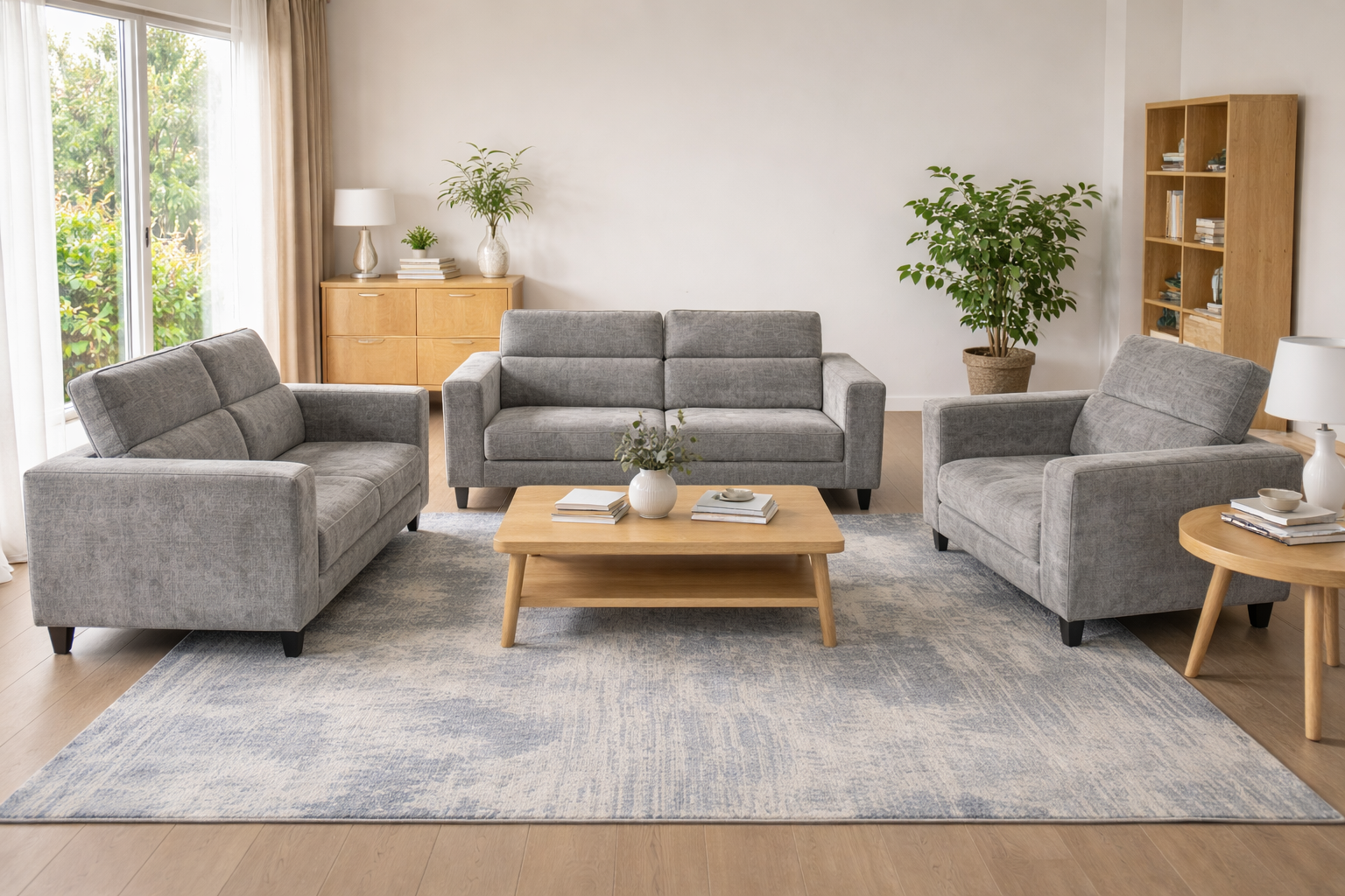 Oslo Modern Fabric Sofa, Grey image 5