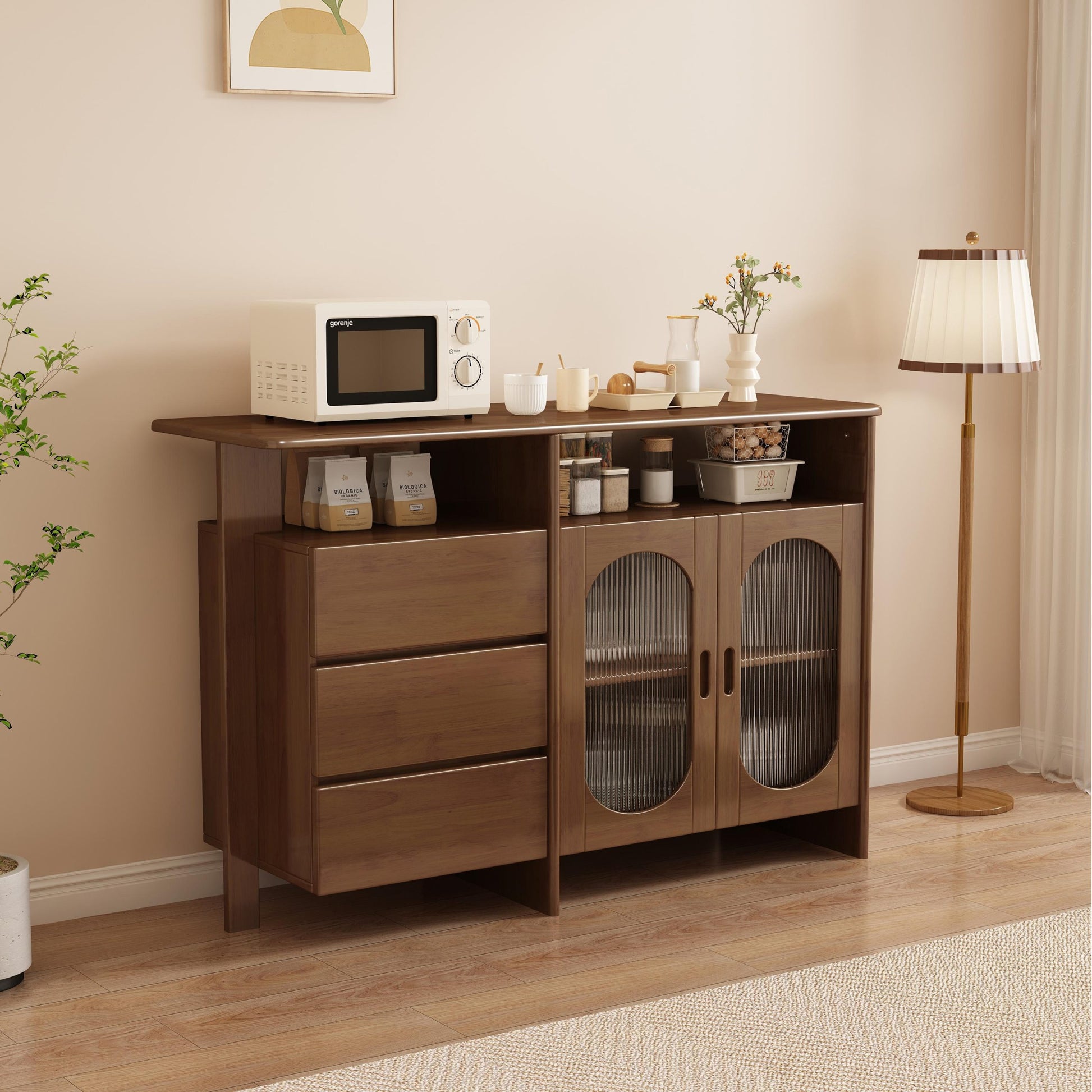 Lagom Hearth Buffet Table, Walnut image 1
