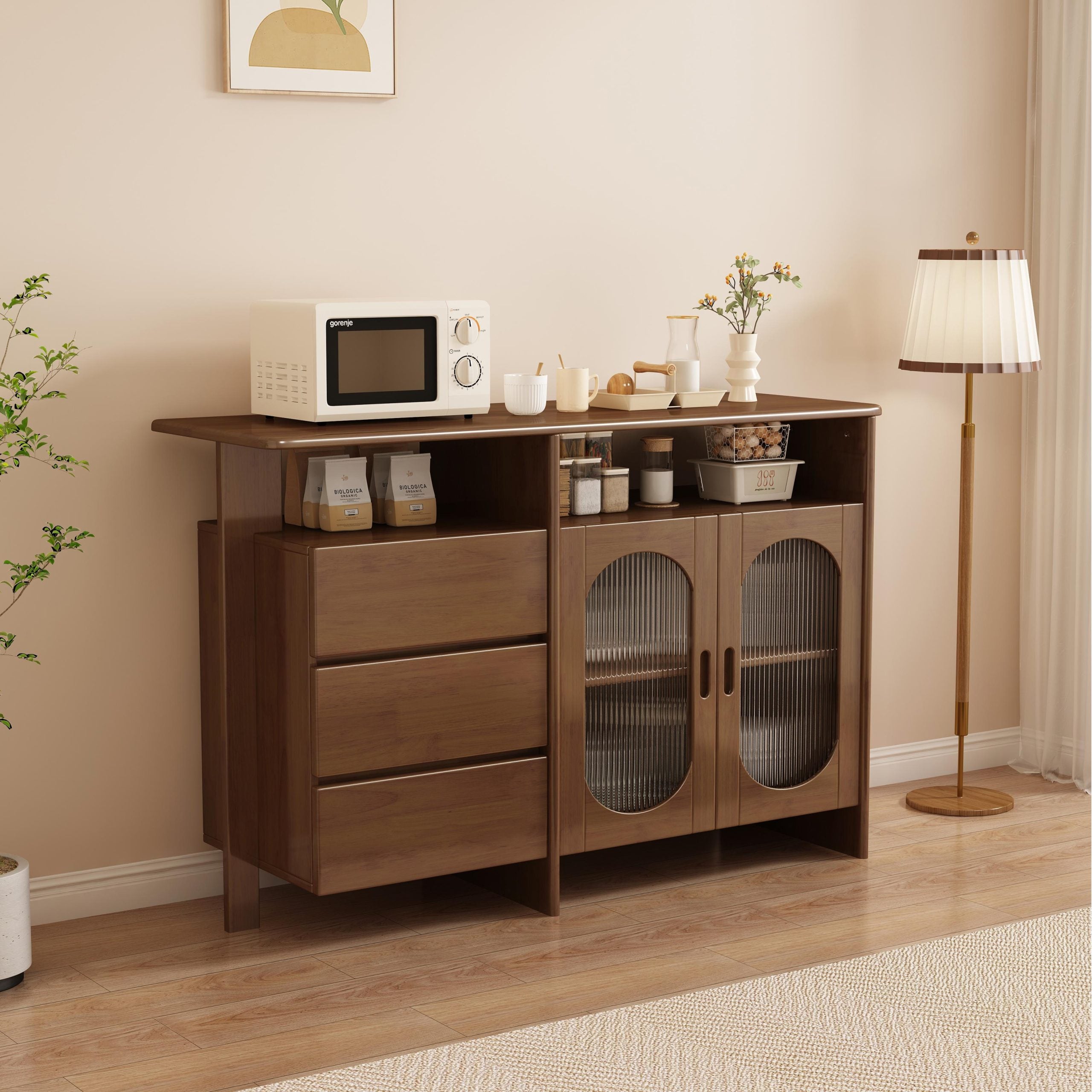 Lagom Hearth Buffet Table, Walnut image 1