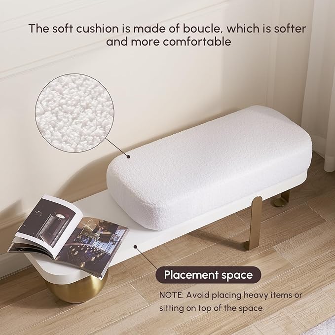 Monroe Bouclé Entryway Bench