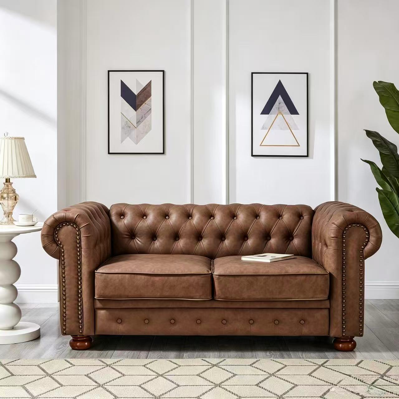 Madison Chesterfield Sofa, Brown
