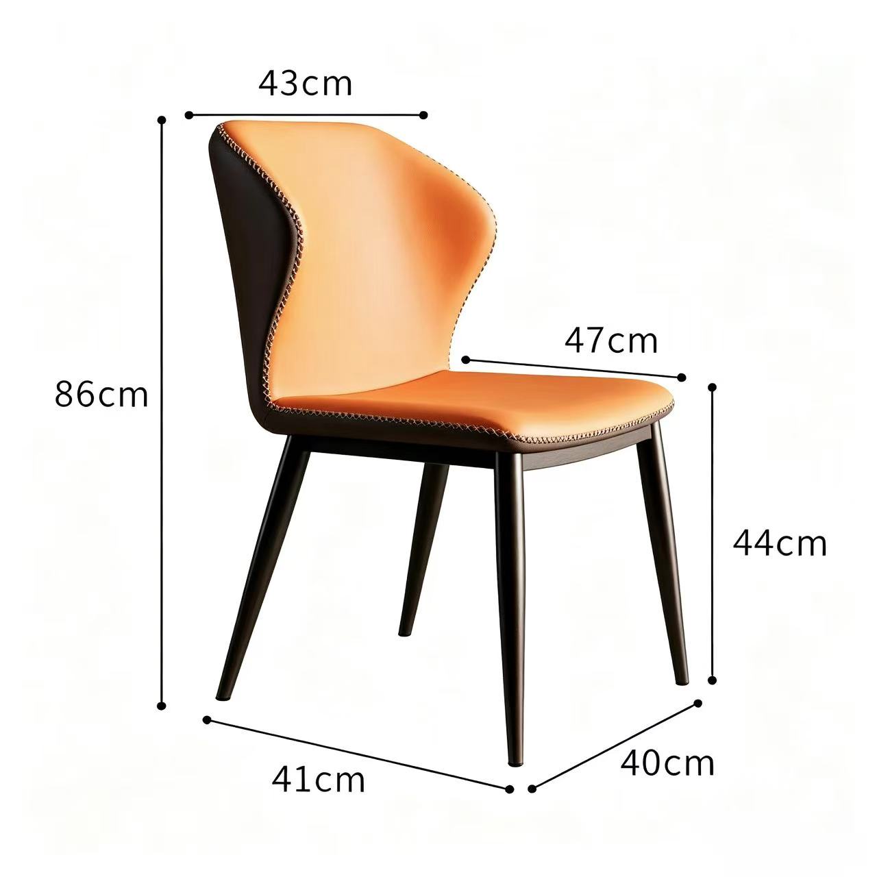 Aster Dining Chair, Orange, Set of 4
