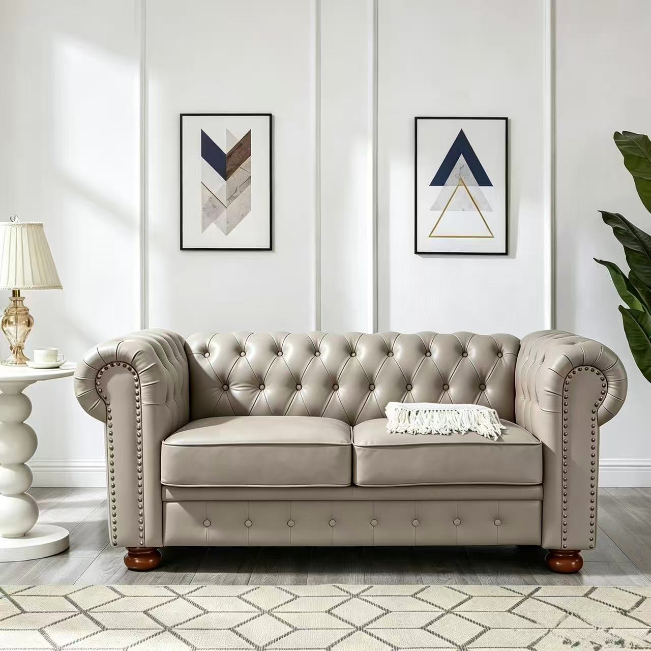 Madison Chesterfield Sofa, Taupe