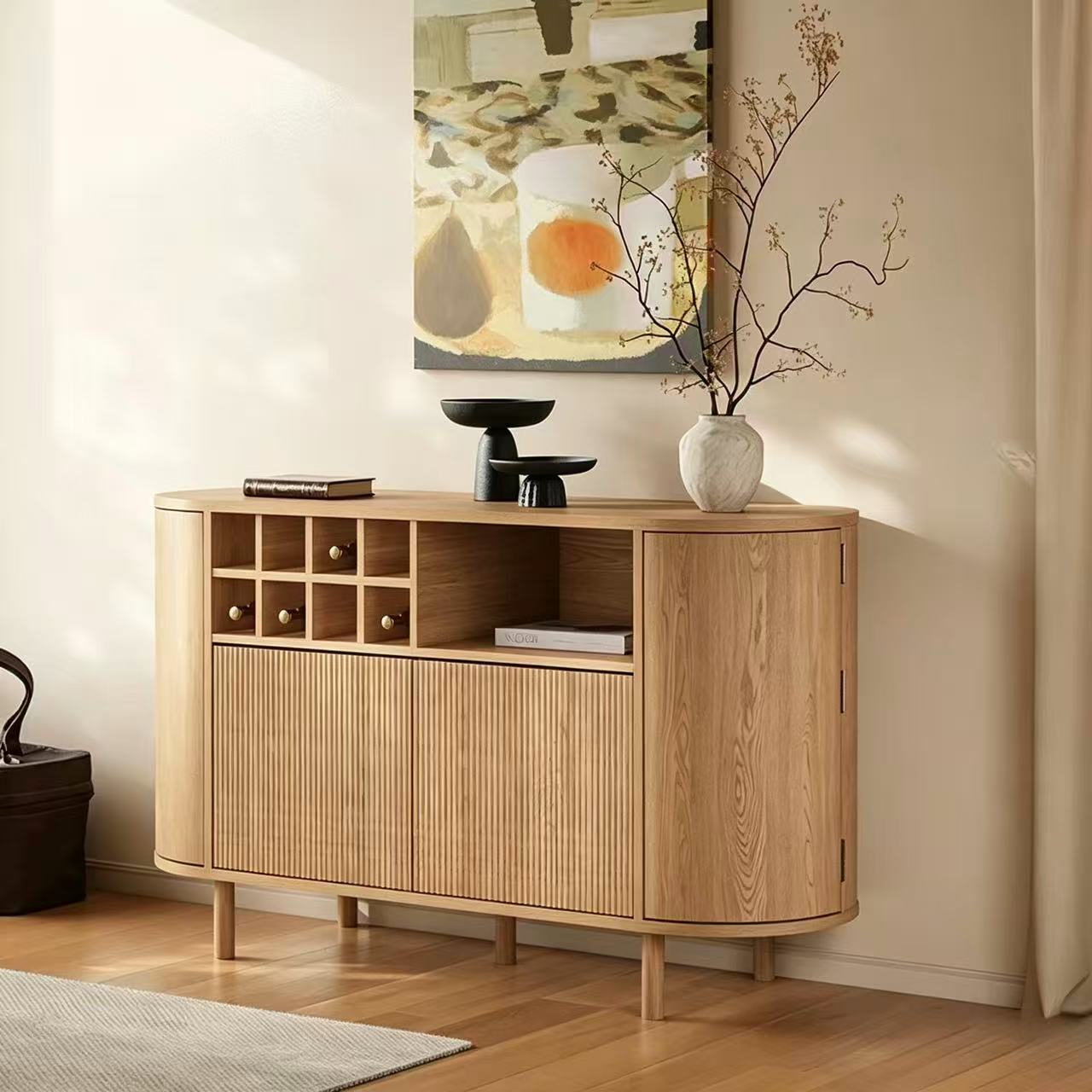 Soren Japandi Wood Sideboard Buffet Cabinet with Storage