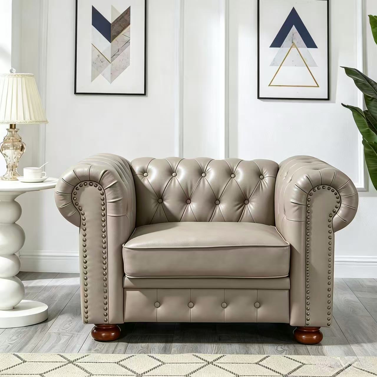 Madison Chesterfield Sofa, Taupe
