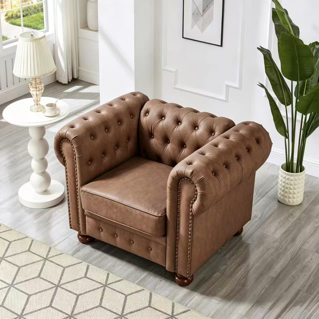 Madison Chesterfield Sofa, Brown
