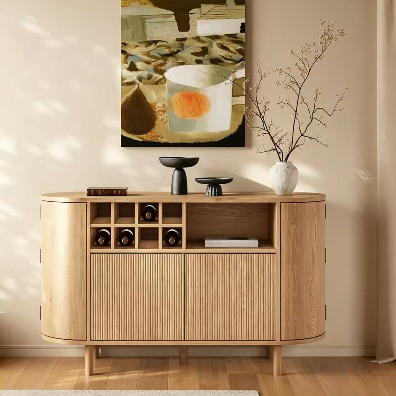 Soren Japandi Wood Sideboard Buffet Cabinet with Storage