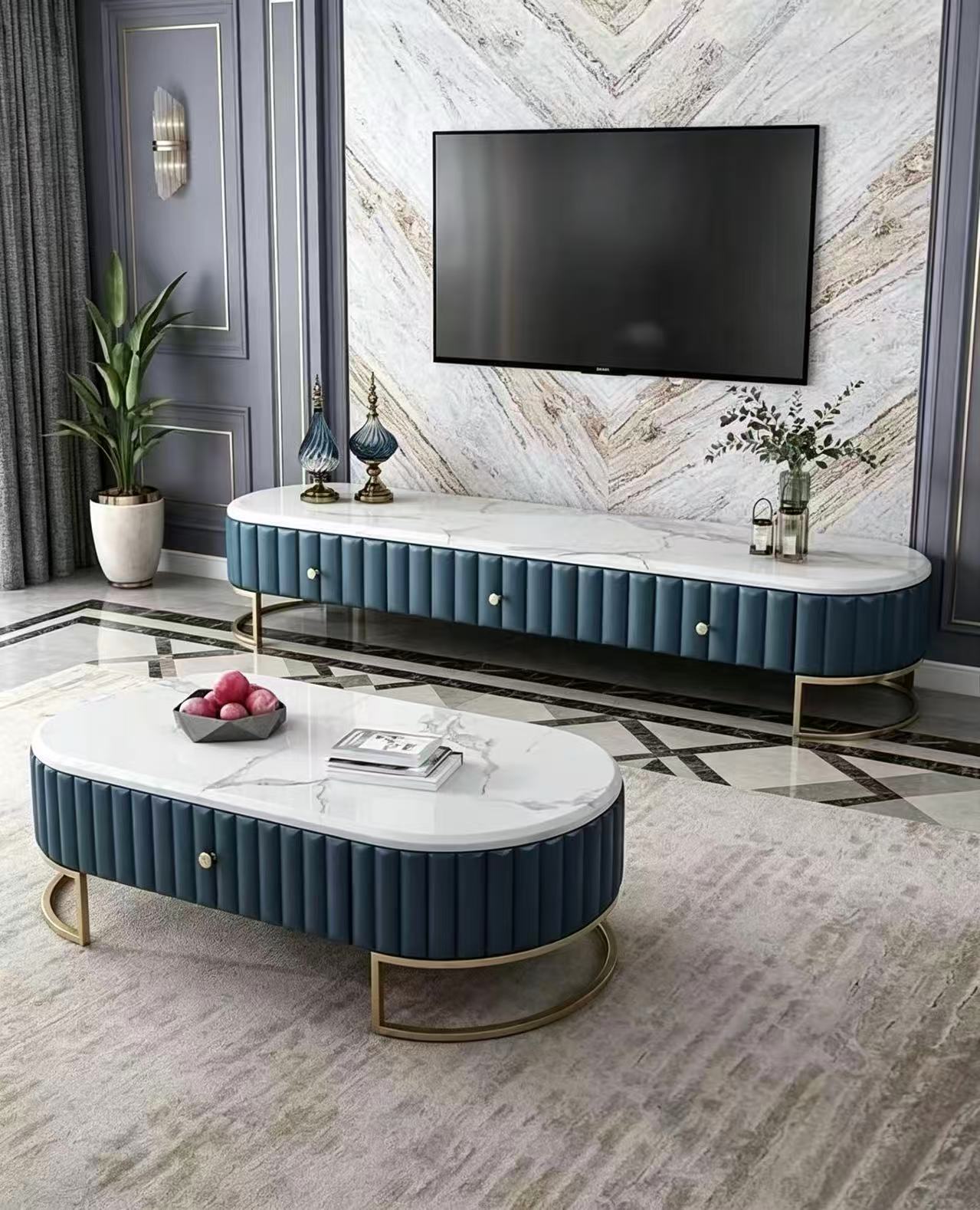 Sapphire Palace Entertainment & Coffee Table Set image 5