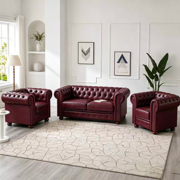 Madison Chesterfield Sofa, Burgundy