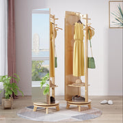 Lagom Rotate Mirror Coat Stand, Wood image 0