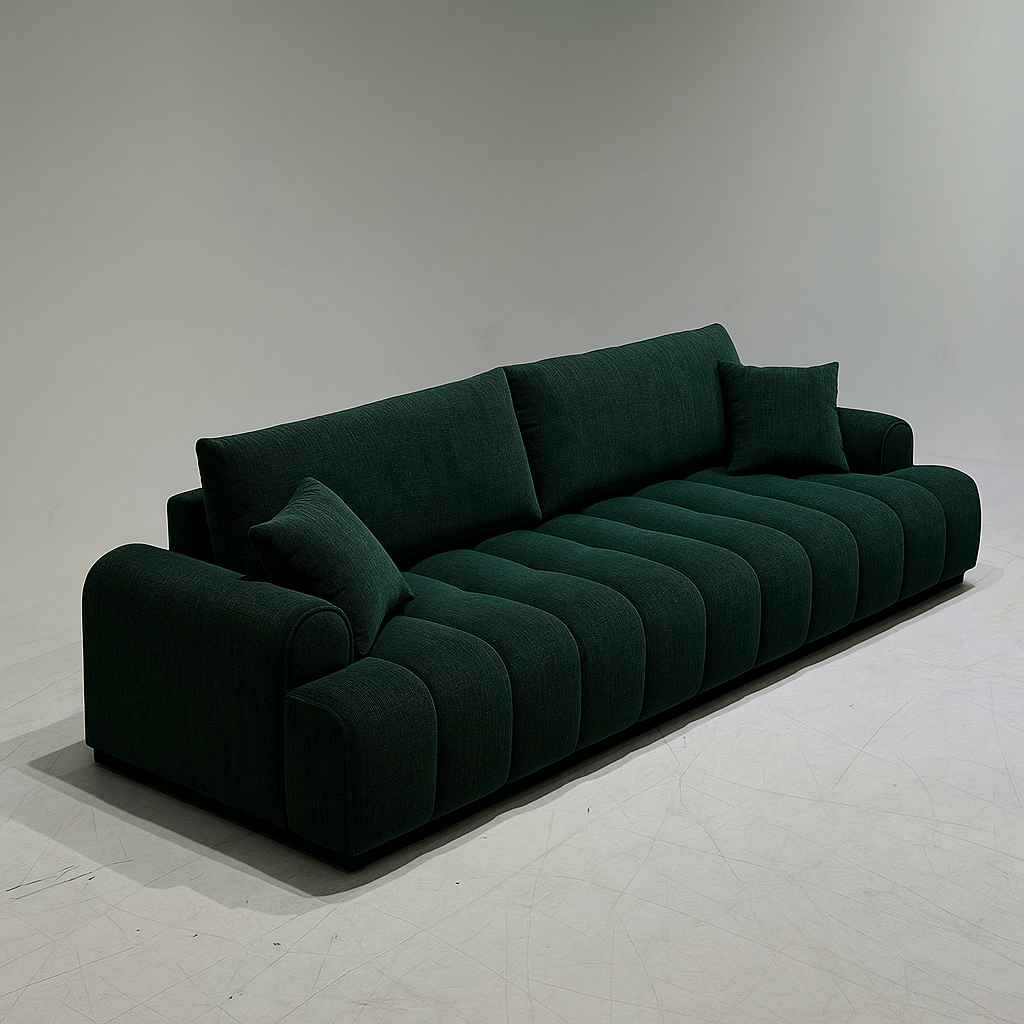 Mossy Cloud Verdura 3m Chenille Sofa Set image 0