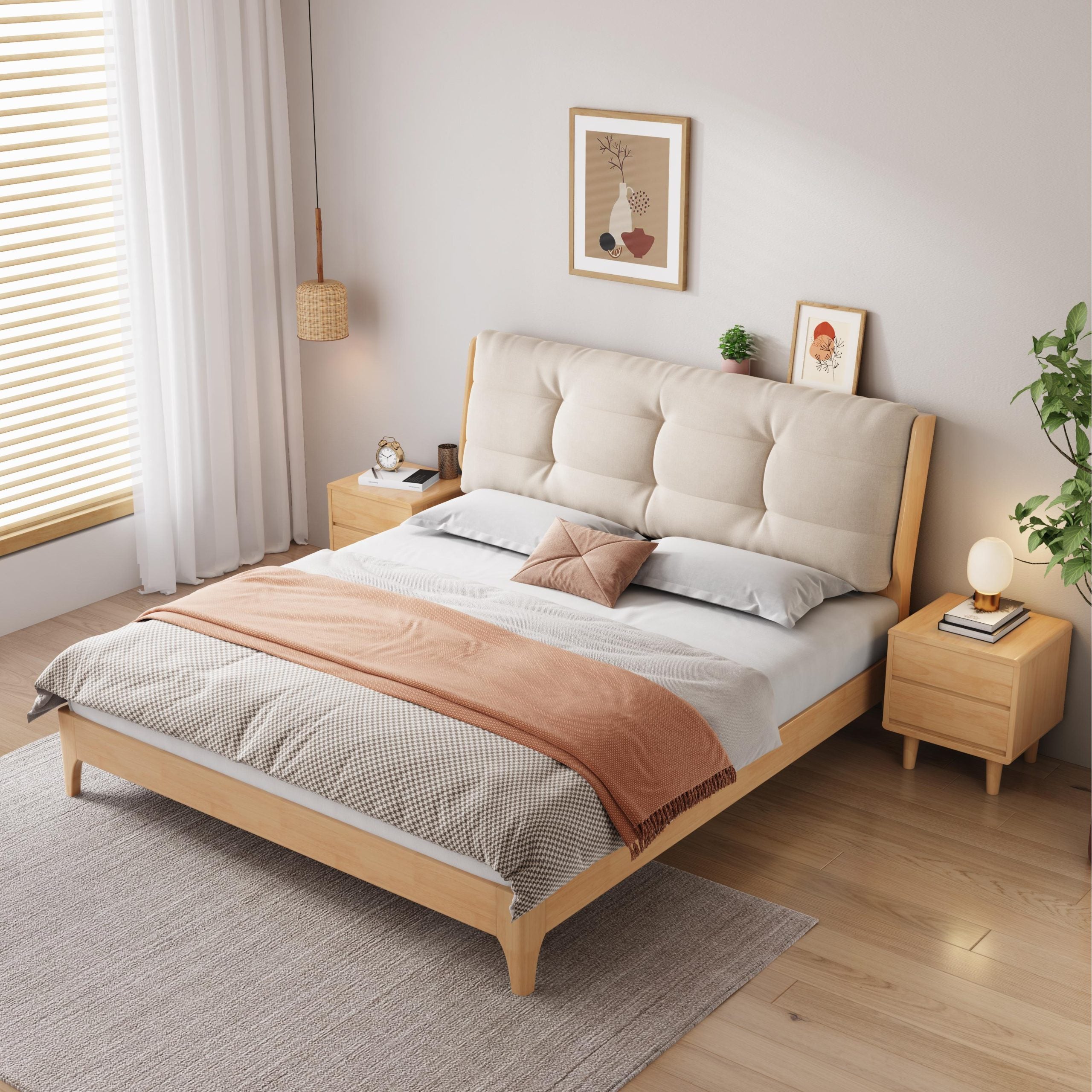 Lagom Lume Bed Frame, Wood image 2