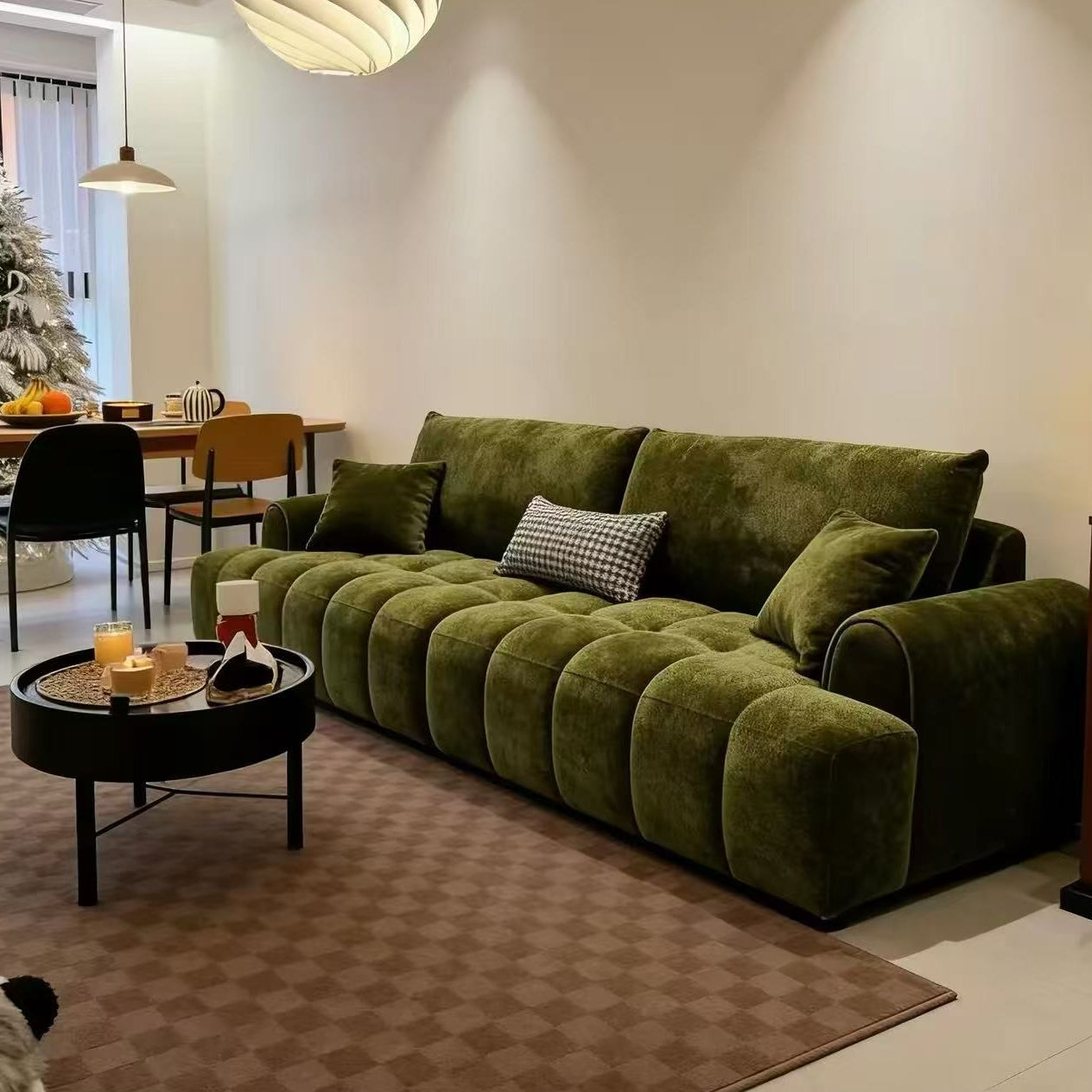 Luxury Chenille Puff Sofa