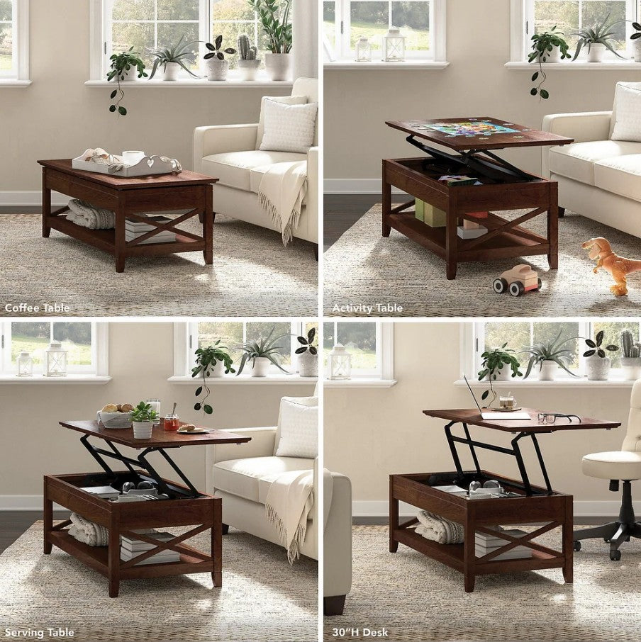 Harbour Lift Top Coffee Table Desk with Storage image 3