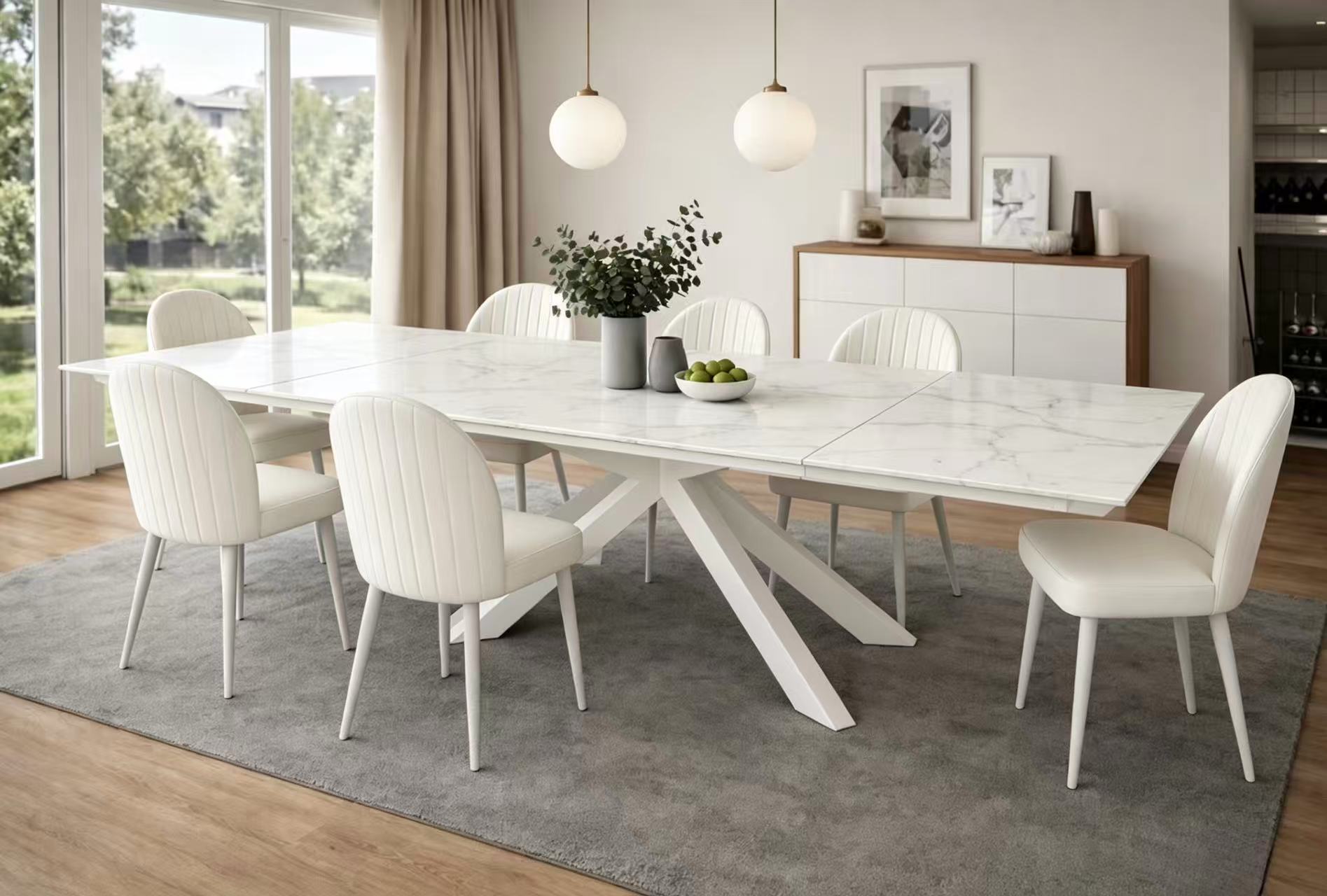 Shella Dining Chair, Cream, Set of 6
