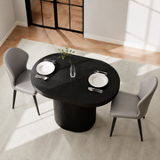 Marlow Modern Oval Extendable Wooden Dining Table – Black, 2–4 Seater, 110–140cm