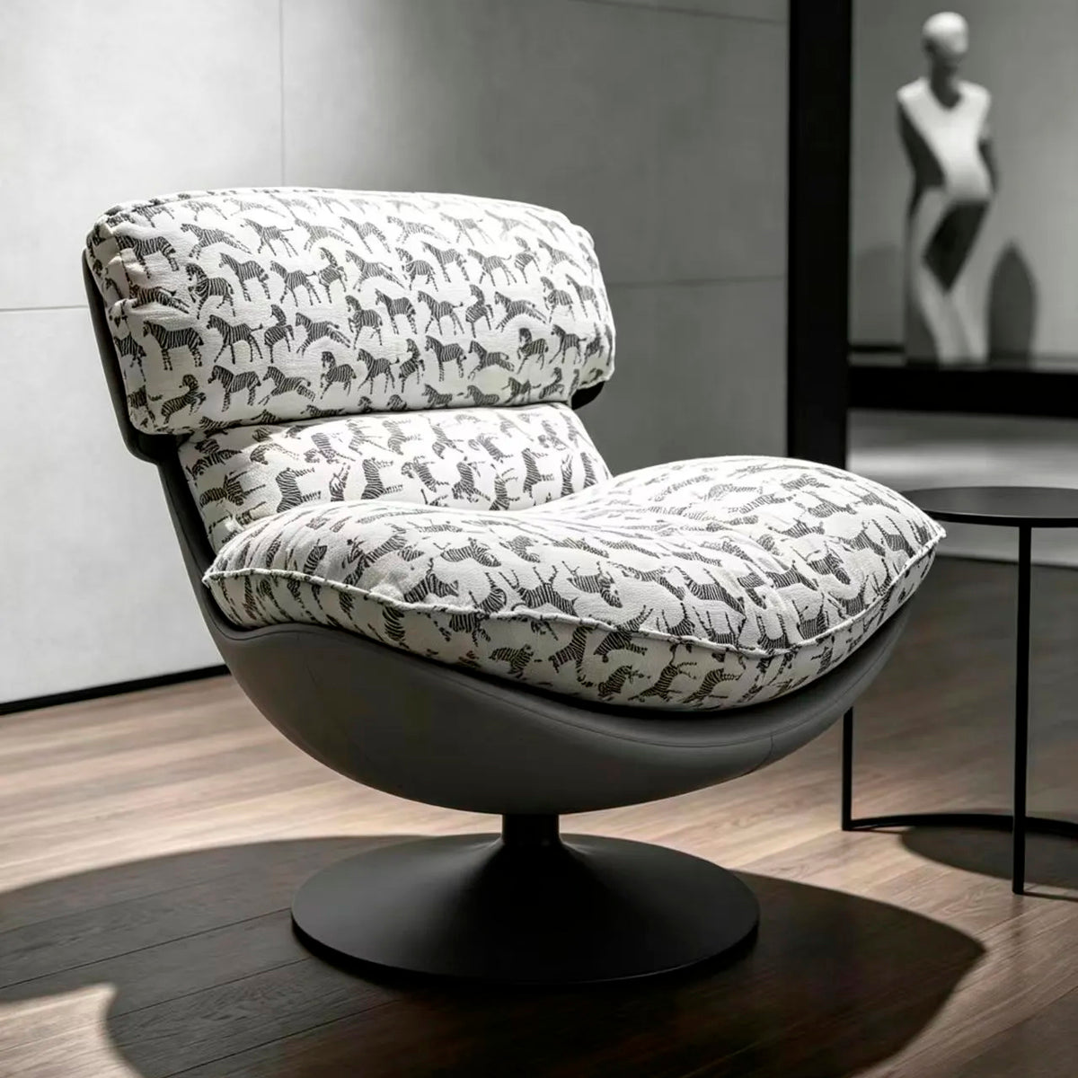 Orson Patterned Jacquard Swivel Lounge Chair
