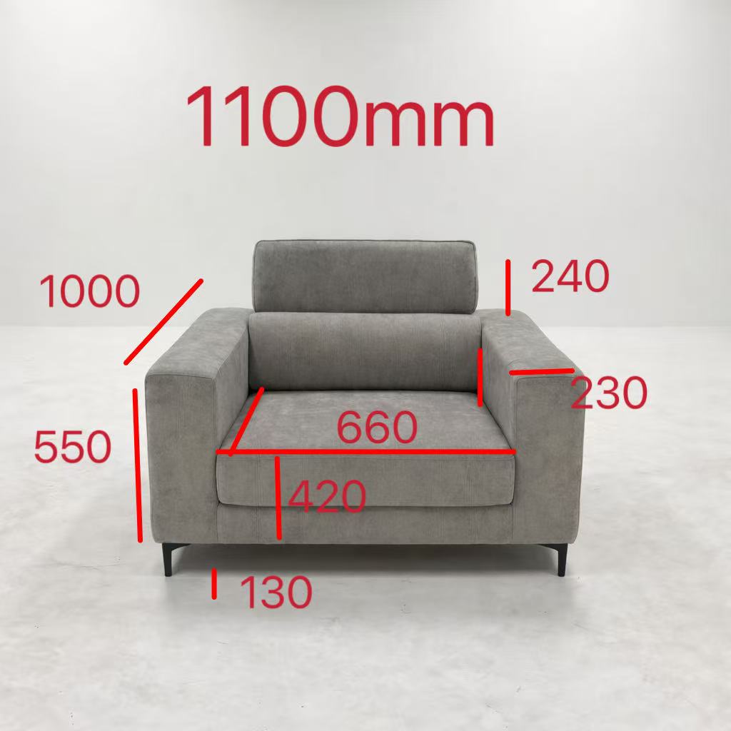Oslo Modern Fabric Sofa, Grey image 7