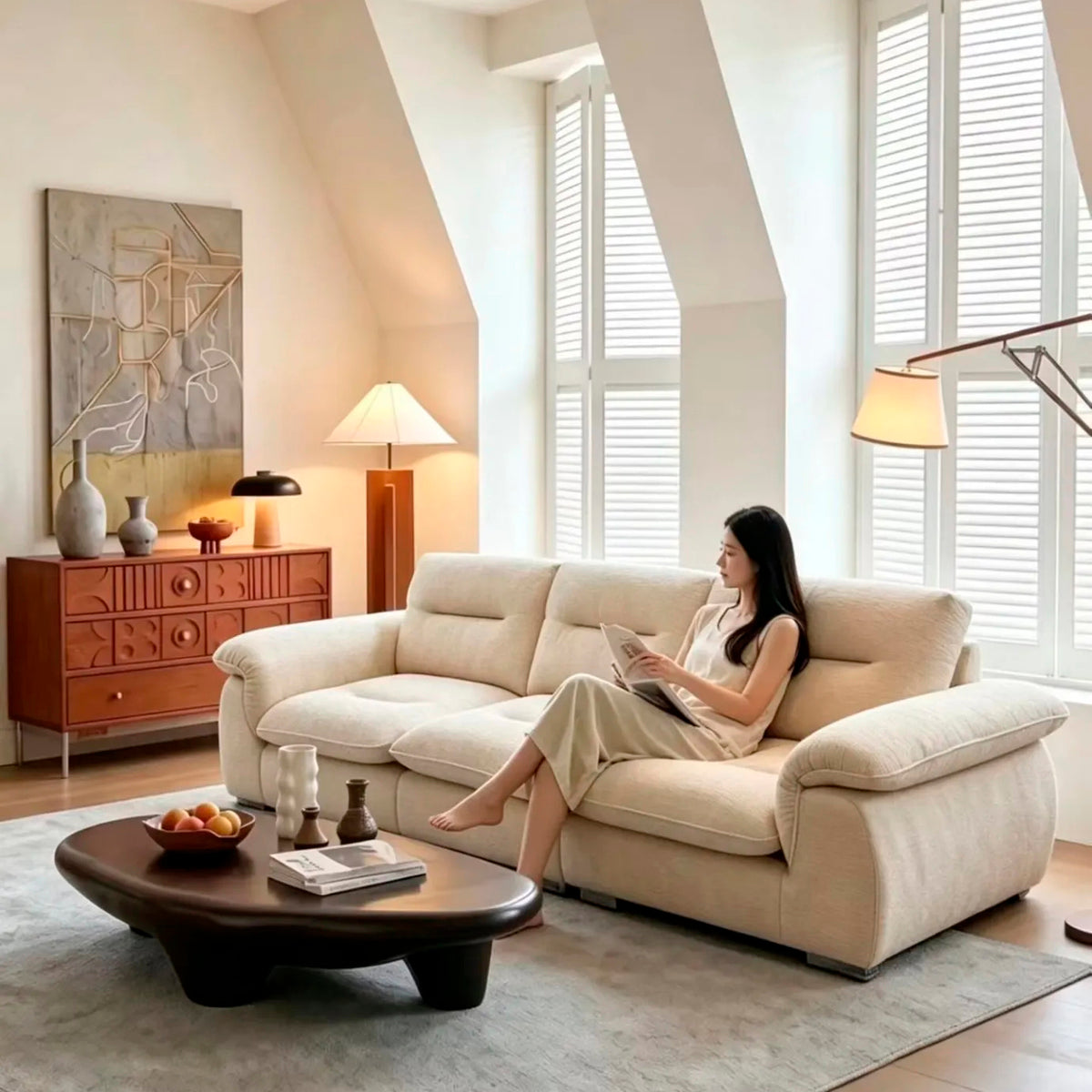 Elara Chenille Sofa with Wide Padded Arms
