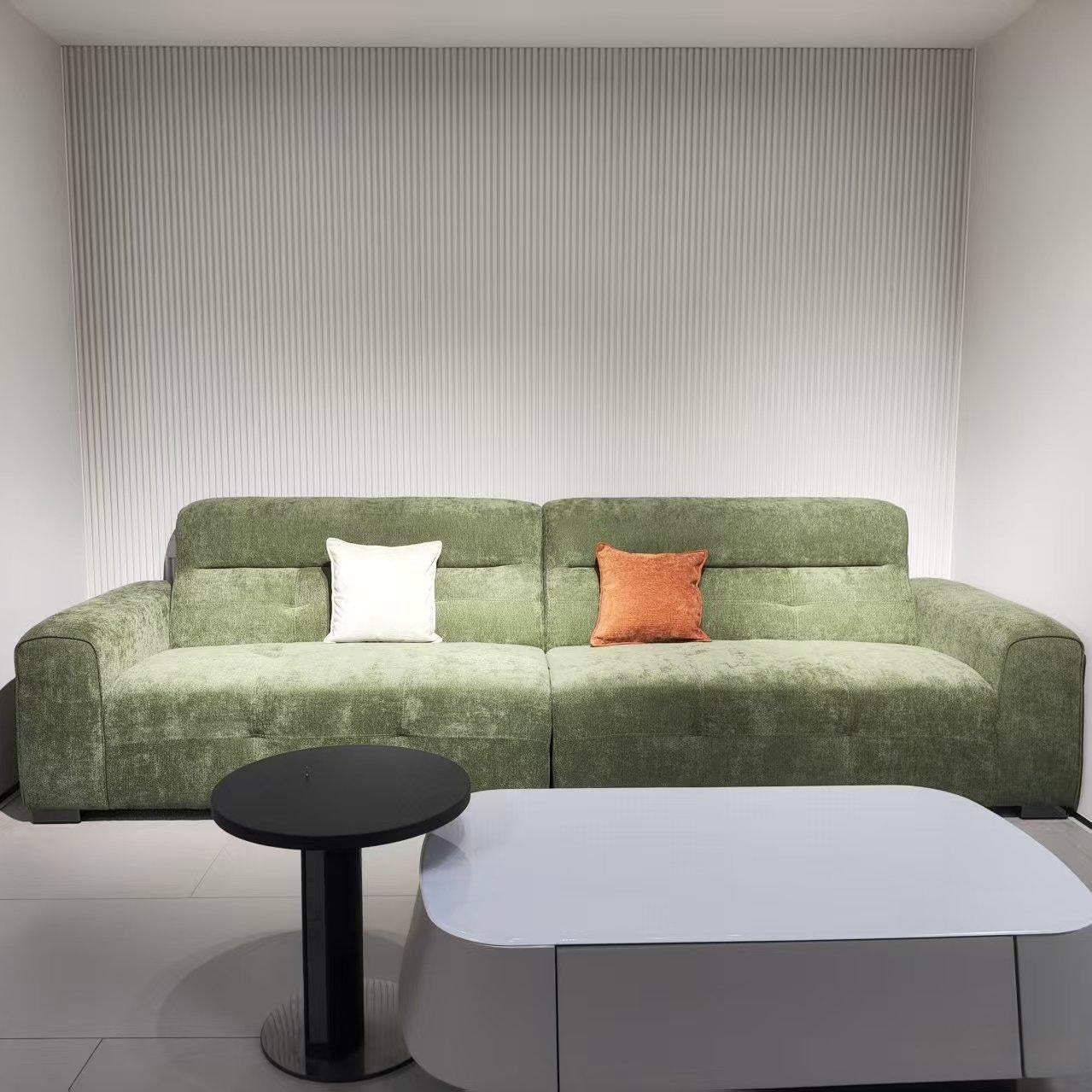 Mossy Cloud Duo-Lounge 3M Sofa with Two Footrests, Sage Green image 2