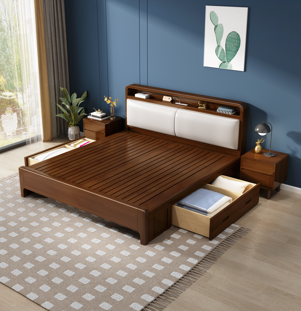 Lagom Haven Storage Bed, Walnut image 0