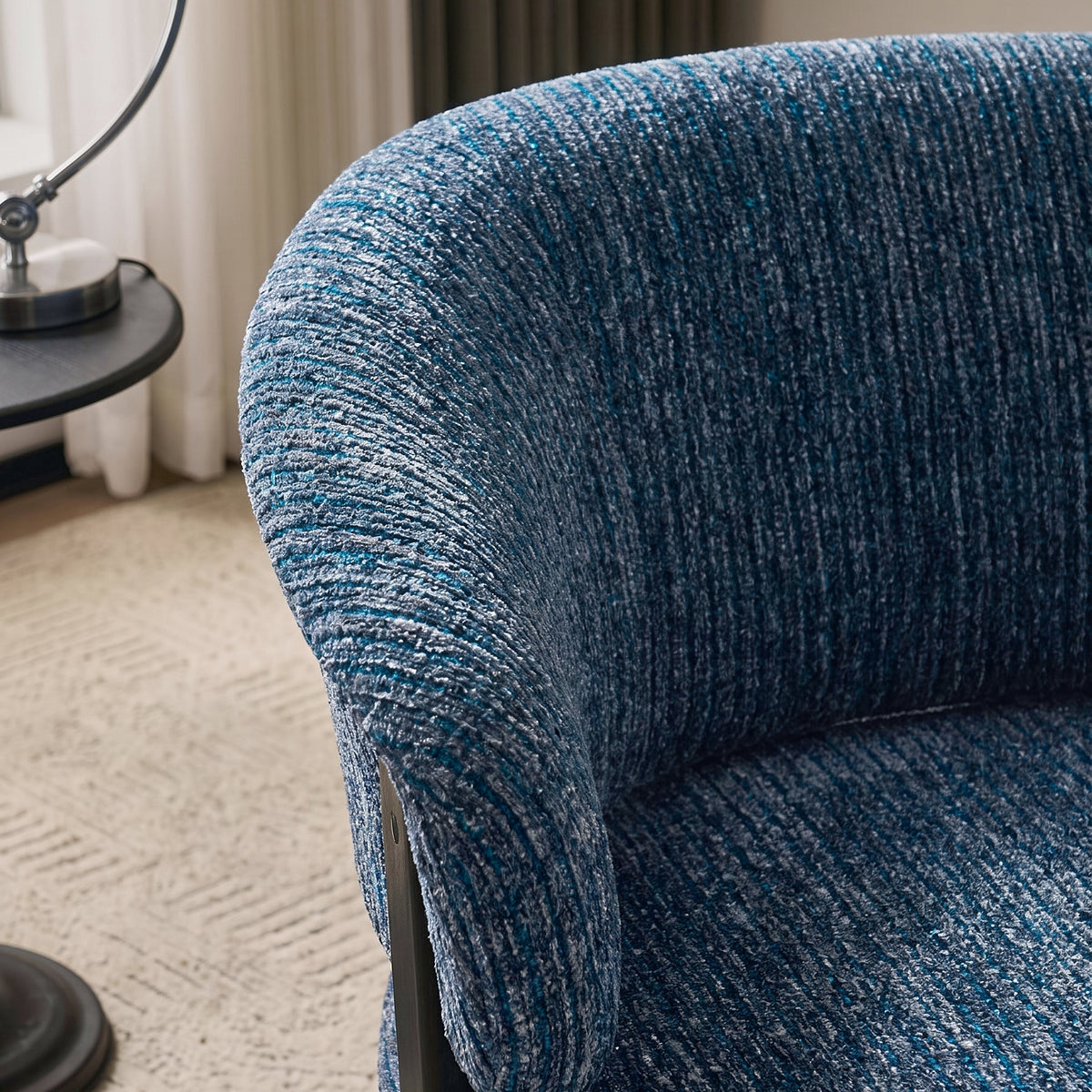 Haven Curved Back Chenille Lounge Chair