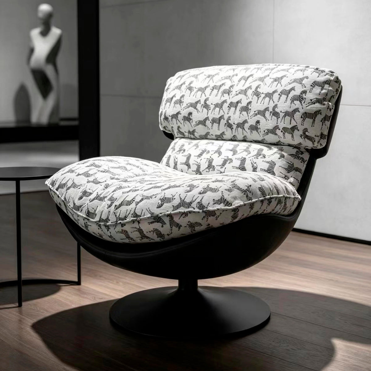 Orson Patterned Jacquard Swivel Lounge Chair