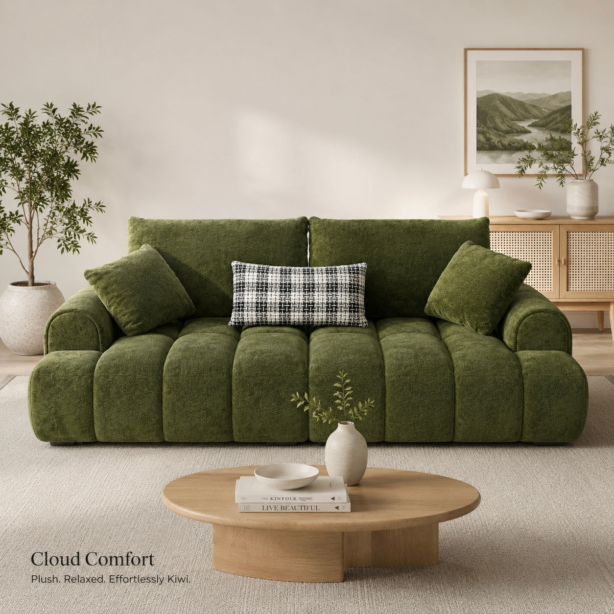 Luxury Chenille Puff Sofa