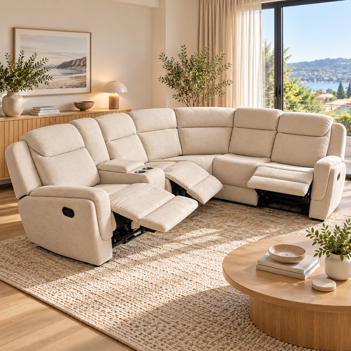ALASKA HARBOUR Reclining Corner Sectional - Beige