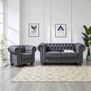 Madison Chesterfield Sofa, Dark Grey