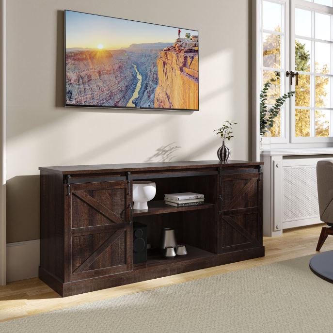 Rustvale Farmhouse Barn Door TV Stand