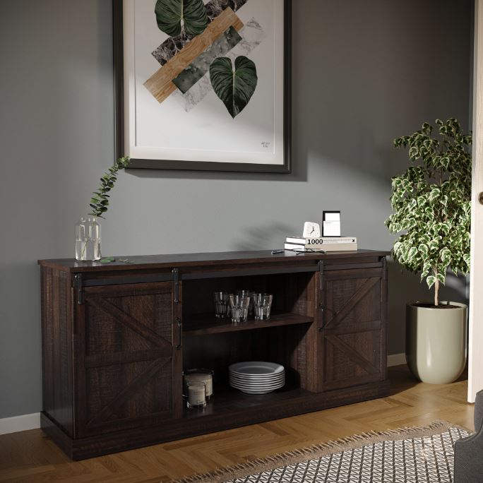 Rustvale Farmhouse Barn Door TV Stand