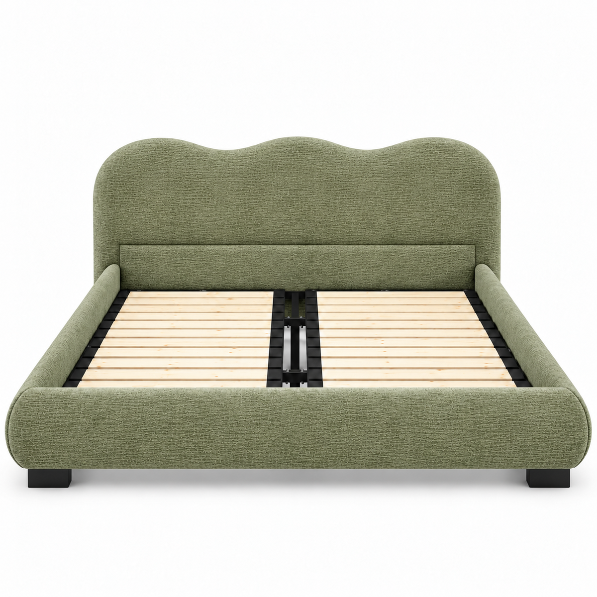Camille Upholstered Bed with Scalloped Headboard