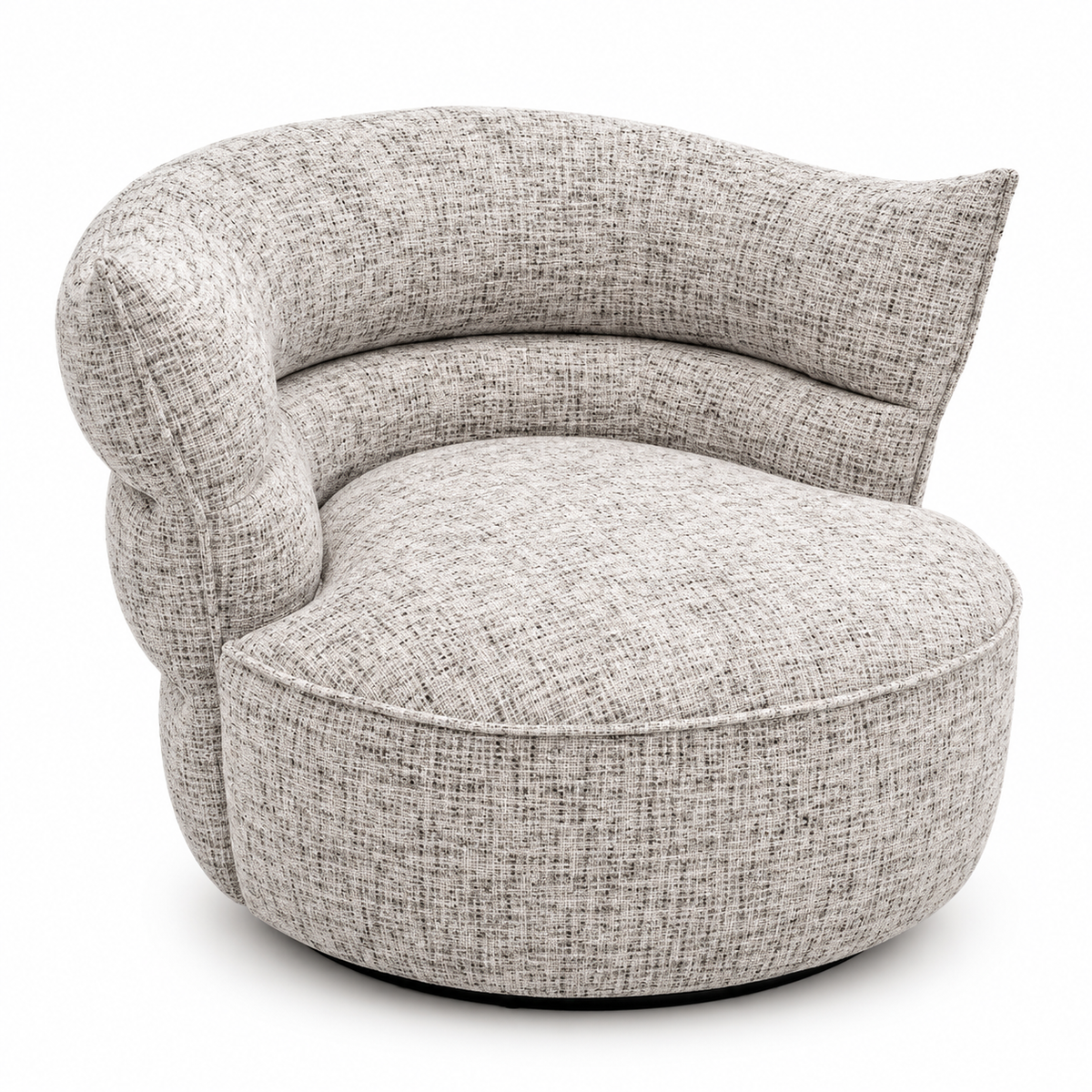 Cora Curved Chenille Swivel Armchair
