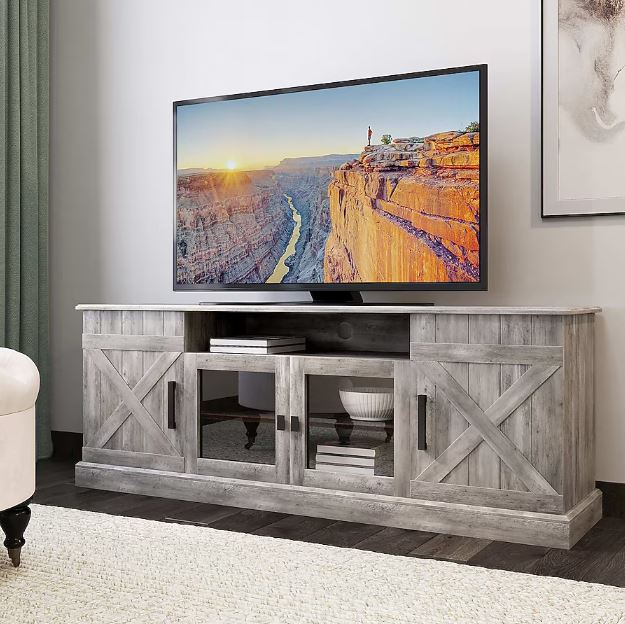 Timberforge Farmhouse Industrial Style Entertainment Unit