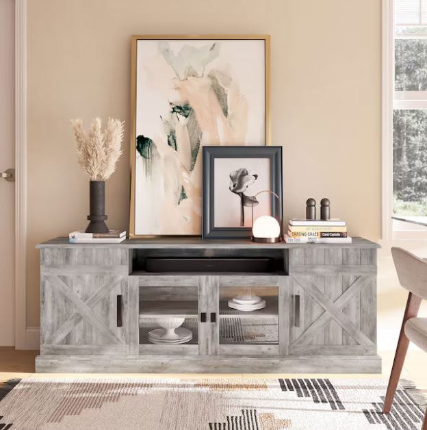 Timberforge Farmhouse Industrial Style Entertainment Unit