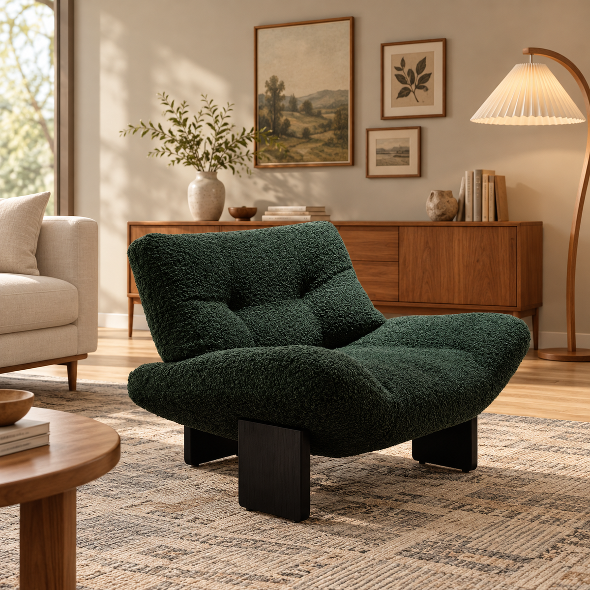 Elwood Armless Chenille Lounge Chair