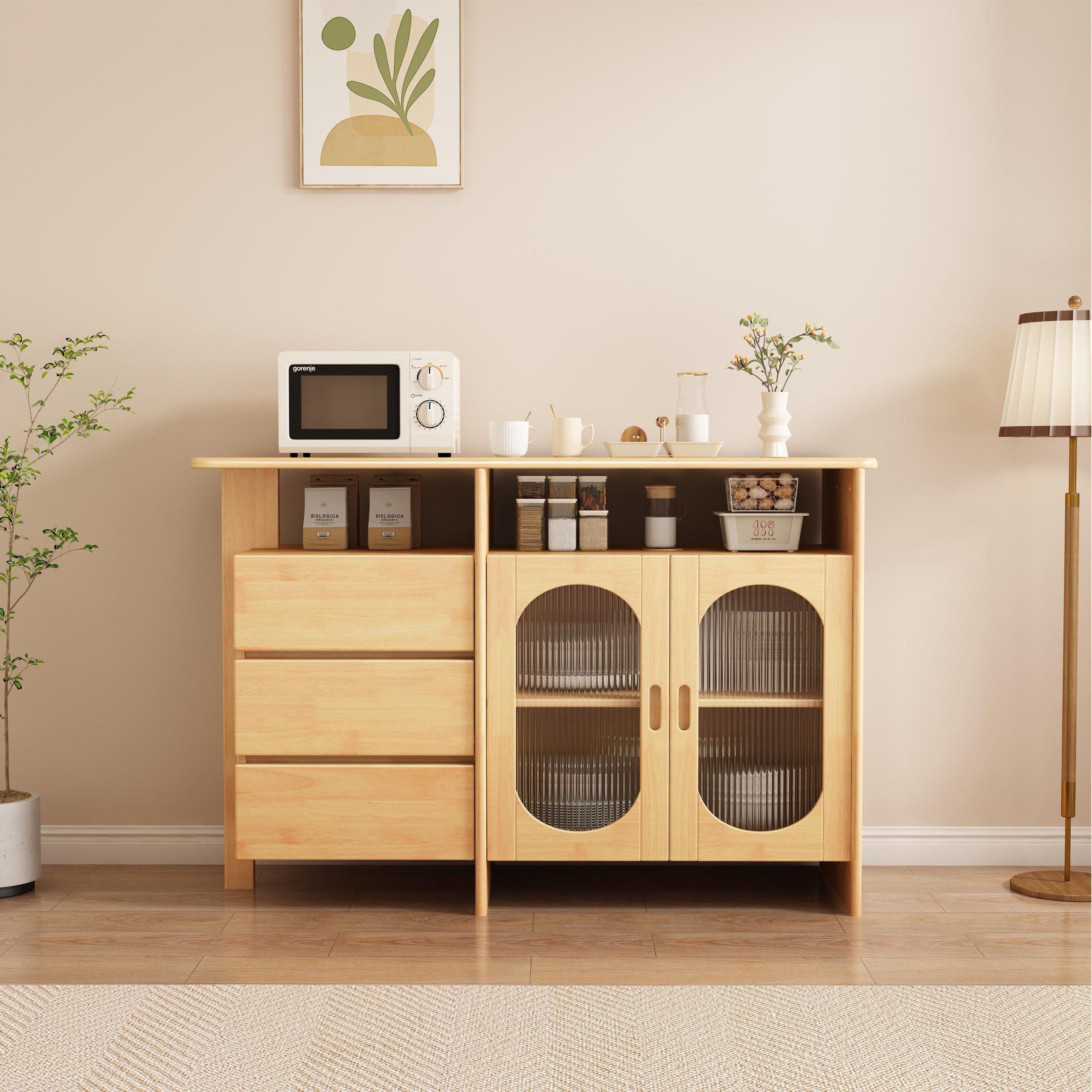 Lagom Hearth Buffet Table, Wood image 0