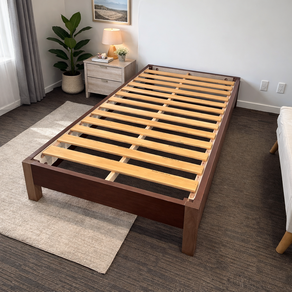 Lagom Tranquil Bed Base, Walnut image 1