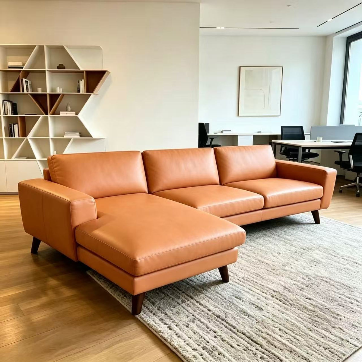 Hudson Caramel L-Shape Sofa