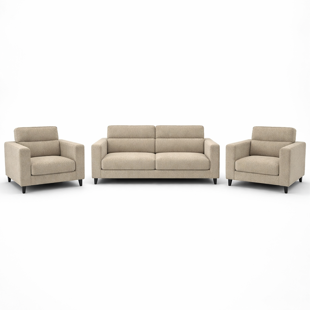 Oslo Modern Fabric Sofa, Dark Beige image 1