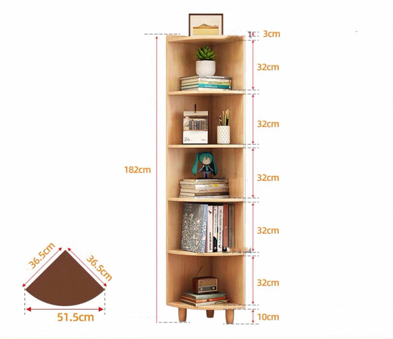 Lagom Nook Corner Shelf, Wood image 1