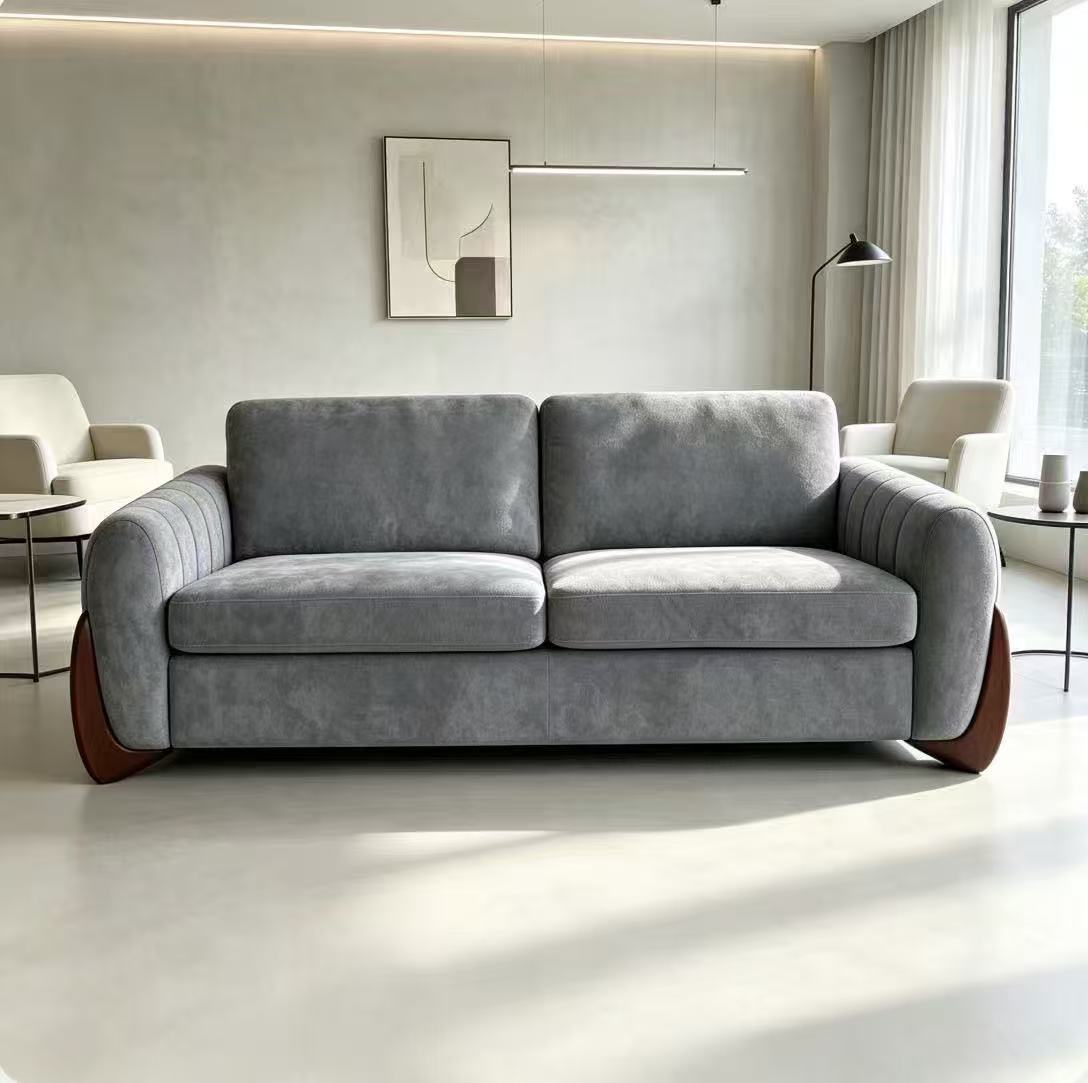 Luna Curved Arm Sofa - Mist Grey