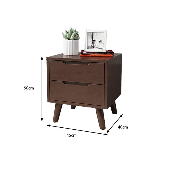 Lagom Bedside Table, Two-drawer, Wood image 2