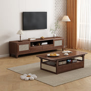 Lagom Rattan Coffee Table, 130cm, Walnut image 1