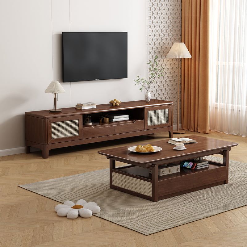 Lagom Rattan Coffee Table, 130cm, Walnut image 1