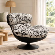 Orson Patterned Jacquard Swivel Lounge Chair