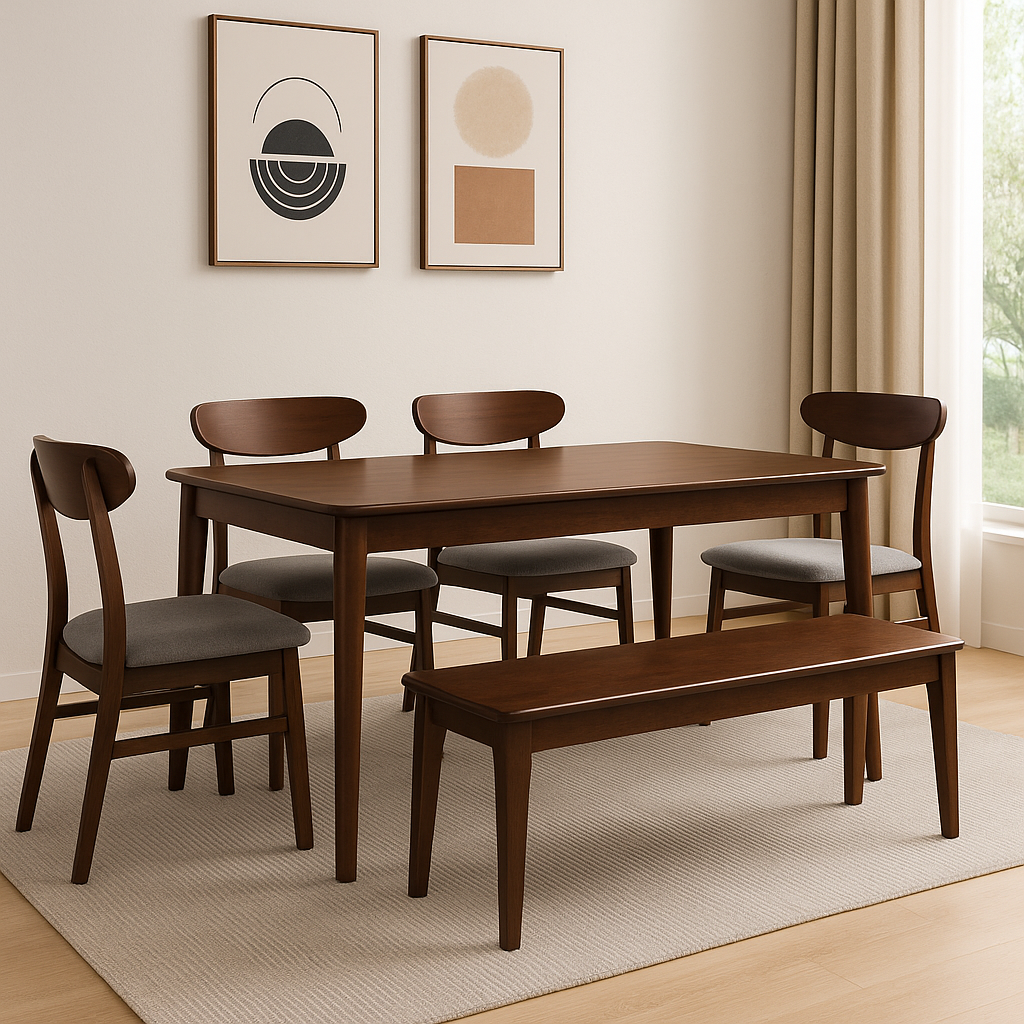 Lagom Dining Table Soft Curve, Walnut image 2