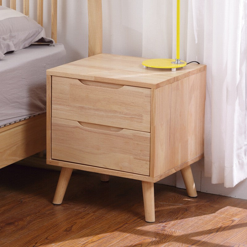 Lagom Bedside Table, Two-drawer, Wood image 0