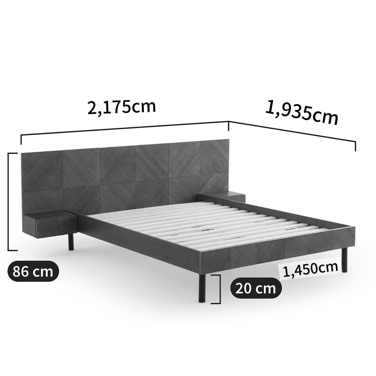 Chevron Double Bed with Integrated Bedside Tables image 7